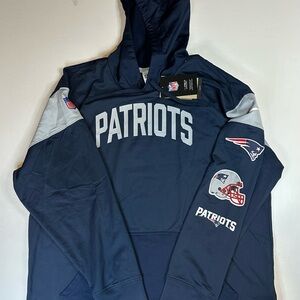 Nike Men’s L Navy New England Patriots Sideline Pullover Hoodie NWT Dri-fit